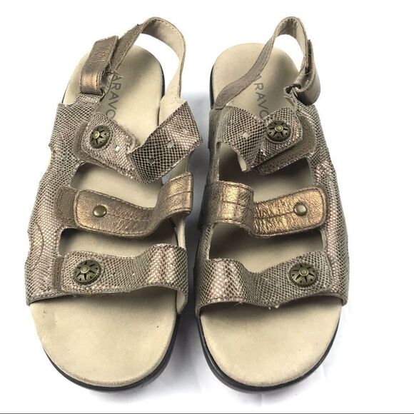 Aravon Women’s Power Comfort  3 Strap Metallic Sandals Size 7 - Picture 3 of 10